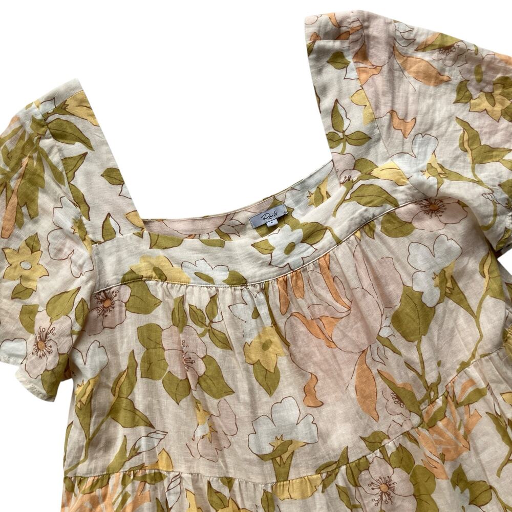 Rails Valentina Dress in Citrus Floral Size Large Tiered Square Neck - Picture 2 of 8
